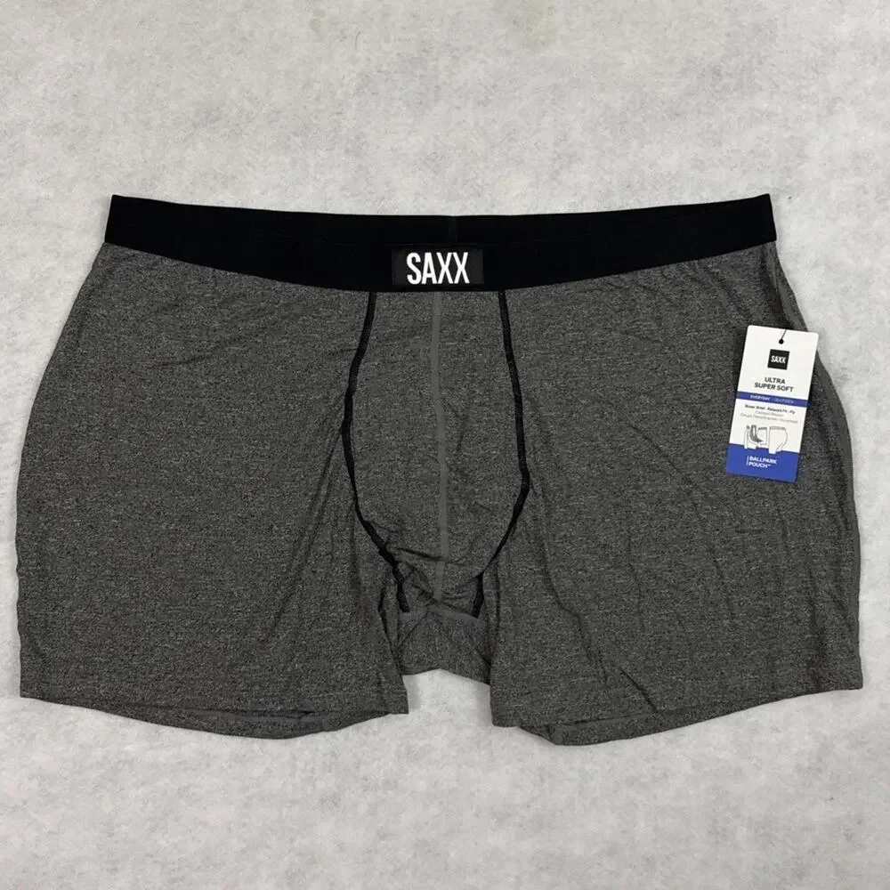 Saxx Boxer Briefs Mens 3XL Relaxed Fit Ultra Super Soft Ballpark Pouch Lot 3 NWT